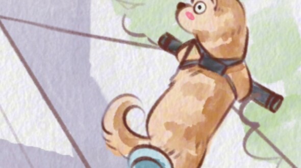 Dog: Huh? Why don’t you want to keep going? Girl: No, just let me talk my way out of this… #Drawing 