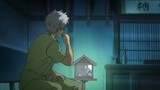 Gintoki brushed his teeth and watched a horror movie