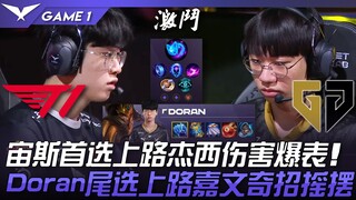 T1 ضد GEN: جايس، اختيار زيوس الأول في الممر، يُلحق ضررًا هائلًا! جارفان، اختيار دوران الأخير، يُحدث 