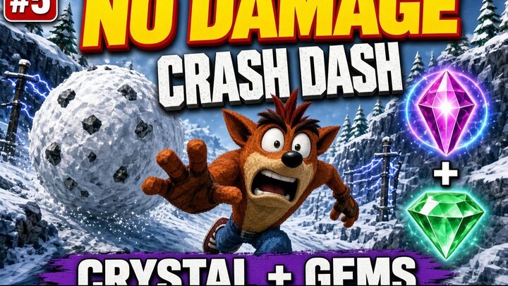 Crash Bandicot 2 - #5 Crash Dash (No Damage)  (Crystal) (Gems)  [PS1] [PlayStation]