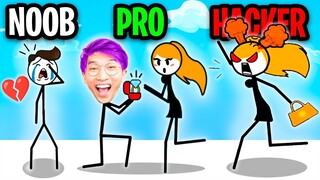 NOOB vs PRO vs HACKER In FIND LOVE STICKMAN PUZZLE!? (ALL LEVELS!)