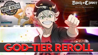 THE MOST INSANE F2P JP GOD REROLL, SINGLE SUMMON LUCK?!?! MY ACC IS SET, EASY! | BLACK CLOVER MOBILE