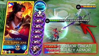 YI SUNSHIN IS THE NEW ESME!?😱 | YI SUNSHIN 6X BLADE ARMOR BUILD IS TOO HARD TO KILL! | MLBB✓