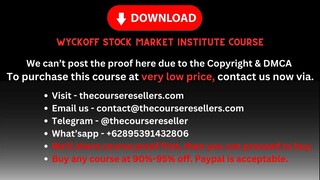 [Thecourseresellers.com] - Wyckoff Stock Market Institute Course