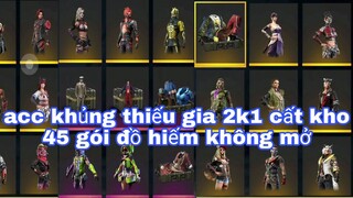 Garena free fire| review acc thiếu gia 2k1 nạp game là đam mê để kho 45 gói đồ hiếm chưa mở