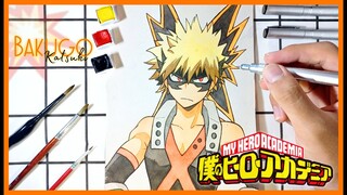 Vẽ BAKUGOU KATSUKI trong Học Viện Anh Hùng #shorts #mha #watercolor