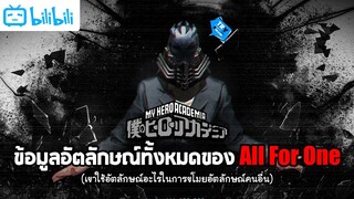 ข้อมูลอัตลักษณ์ทั้งหมดของAll For One(เขาใช้อัตลักษณ์อะไรในการขโมยอัตลักษณ์คนอื่น