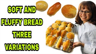 SOFT AND FLUFFY BREAD THREE VARIATIONS | HALAYA BUN |UBE CHEESE BREAD | CHEESE ROLL Lhynn Cuisine