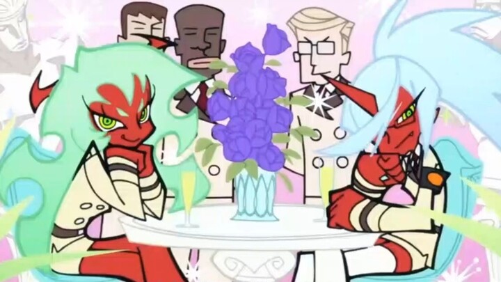 The angel sisters want to compete with the devil sisters. Have you ever seen such a compe*on?