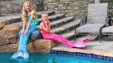 Trinity and Madison Turn Into Make-Believe Mermaids!!