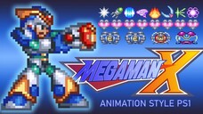 Megaman X1 Remake - All weapons (PS1 Style) | Gameplay | Desblazeheatnix
