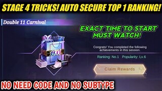 STAGE 4 TRICKS! HOW TO SECURE TOP 1 RANKING WITHOUT USING SUBTYPE? MUST WATCH! MOBILE LEGENDS