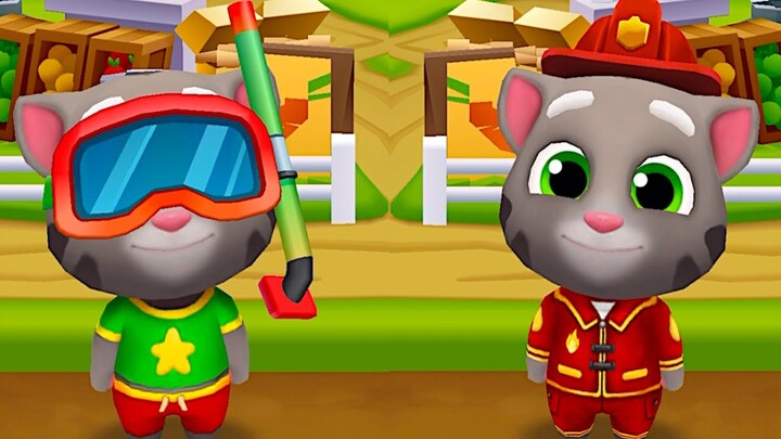 Talking Tom Gold Run - Splashy Tom and Fireman Tom Outfits