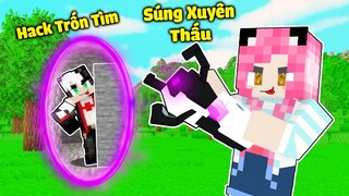 MỀU HACK NHÌN XUYÊN TƯỜNG KHI CHƠI TRỐN TÌM TRONG MINECRAFT*MỀU TROLL REDHOOD BẰNG SÚNG XUYÊN THẤU