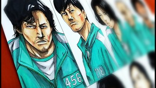 Drawing Squid Game in Anime Manga Styles | Bleach ブリーチ