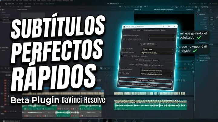Plugin para Subtitulado con corrección de texto integrado en davinci resolve