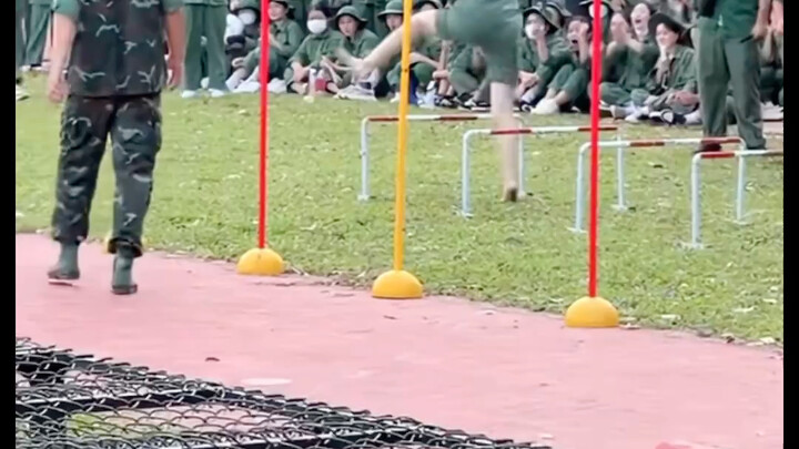 Vietnamese College Girl in Military Training