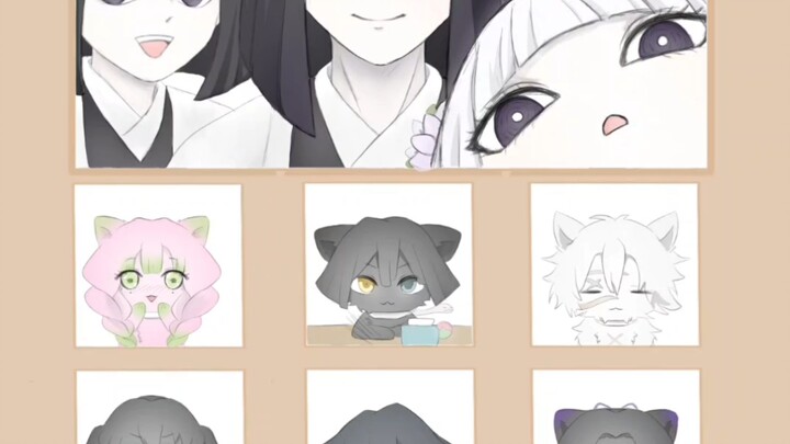 الجميع قبل بدء اجتماع جيوتشو عبر الإنترنت (رسوم متحركة قصيرة من "Demon Slayer")