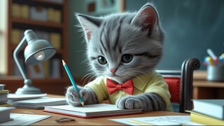 Cute Kitten's Routine: Wake Up, Cook, Work, Shop
