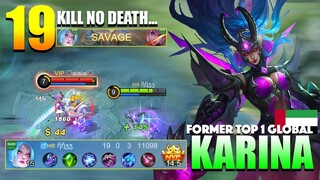 Karina Perfect SAVAGE🔥19 Kill No Death... | Former Top 1 Global Karina Gameplay By ῆῆჯჯ ~ MLBB