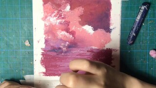 Oil Pastel Tutorial Gentle Twilight Glitters