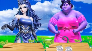 敖闰姑姑和石矶娘娘照片大比拼