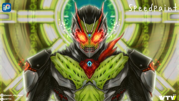 Menggambar Bionic Zero Two di Ibispaintx(fan art kamen rider zero two)