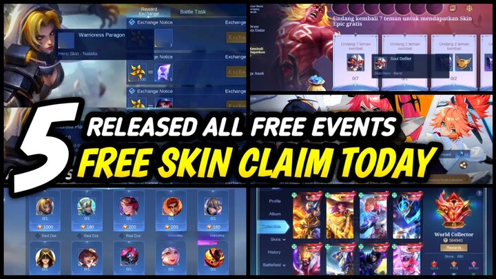 RELEASED TODAY! CLAIM FREE EPIC, LIMITED & COLLECTOR SKIN IN NEW EVENTS - MLBB