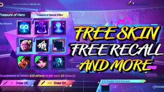 FREE RECALL, FREE SPECIAL SKIN, FREE BORDER, FREE EMOTE, FREE ELIMINATION EFFECT | MOBILE LEGENDS