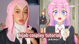 Cuma butuh 1 hijab | Shikimori hijab cosplay tutorial💗(look depan) #jpopent