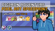 Digimon Adventure Pixel Art Timelapse + Wallpaper Gratis Untuk Kalian Anak² Terpilih!