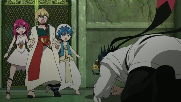 ketika lu cuman jadi beban, scane anime magi S1 eps21 sub indo