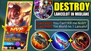 YIN VS FAST HAND LANCELOT | USE WAR AXR TO COUNTER PRO LANCELOT IN MIDLANE | MOBILE LEGENDS