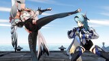 [MMD 3D] [Genshin MMD] Shenhe VS Eula bertarung