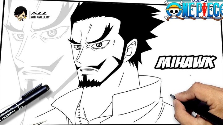 วิธีการวาด Dracule Mihawk จาก One Piece