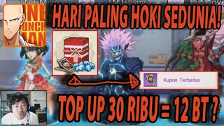🔥🔥HARI PALING HOKI SEDUNIA!! TOP UP 30RIBU DAPAT 12 BLACK TICKET ? - ONE PUNCH MAN:The Strongest