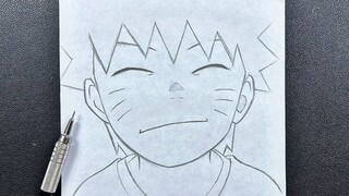 Easy anime drawing | how to draw kid naruto smiling step-by-step