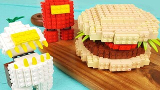 Lego Among Us Burger - เลโก้ในชีวิตจริง การทำอาหารแบบสต็อปโมชั่น & ASMR