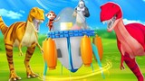 Funny Animals Travel to Jurassic Park in Time Machine Monkey Elephant | 3D Animated Videos in Jungle
