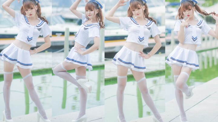 Vertical screen｜Is this dress owned by everyone in the dance area❤So Carzy❤The white silk sailor gir