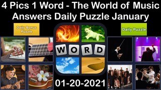 4 Pics 1 Word - The World of Music - 20 January 2021 - Answer Daily Puzzle + Daily Bonus Puzzle