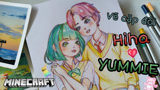 Vẽ Cặp Đôi Hiha Và Yummie | How to draw by Ktage