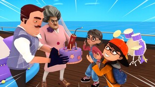 Scary Teacher 3D Miss T Wedding - Nick and Tani Funniest Troll vs Granny Coffin Dance Compilation