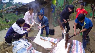 CỐNG DUA CẢ BẢN GIÃ BÁNH DÀY TẾT TẶNG HAI ANH EM KHÔNG VÁC NỔI VỀ