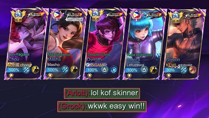 MLBB 5 MAN KOF SKIN VS TRASHTALKER IN RANKED! (They Think Were Easy)  MUST WATCH