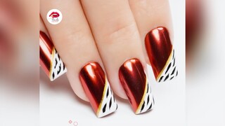 Cách vẽ nail đỏ trắng đẹp