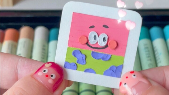 Oil pastel graffiti·Mini Patrick Star·Girl’s happiness