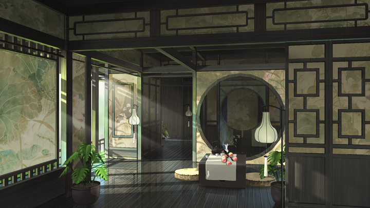 [Xingzhi] Drawing of an ancient Chinese tea room