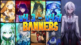 Version 4.3 to 4.7 Banners Roadmap Including Reruns - Genshin Impact