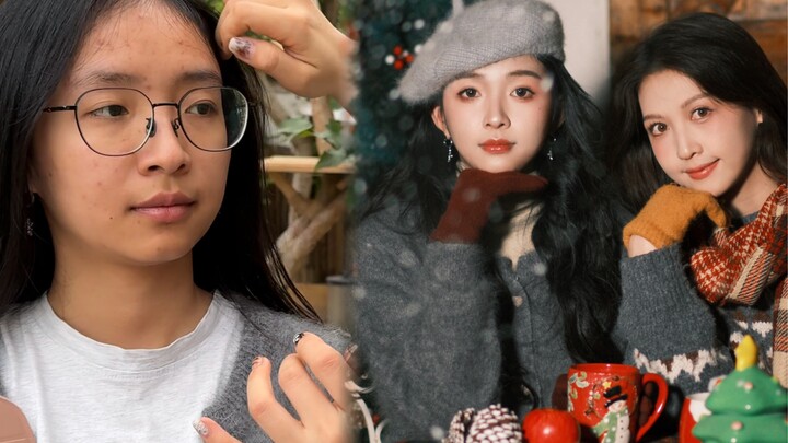Street-side makeup! She says she’s so envious that everyone else’s photos look so beautiful.